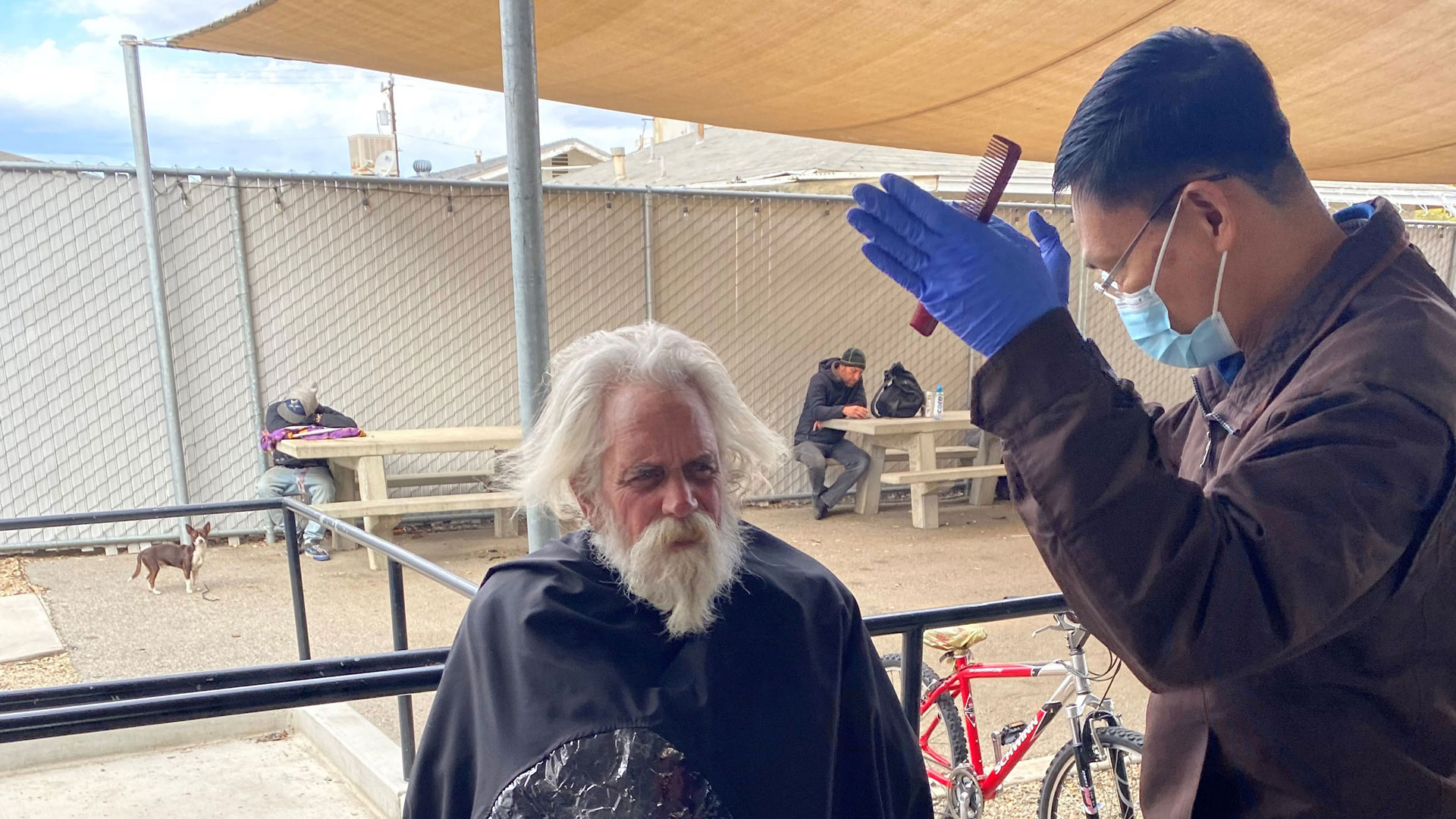 Giving a Homeless Man a Haircut